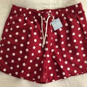 NWT Eubi Maroon Polka Dots Swim Trunks (MEDIUM)